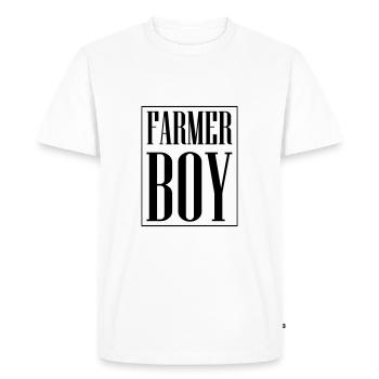 Garçon fermier - T-shirt Premium bio Homme - blanc - Devant - Nico (187cm)
