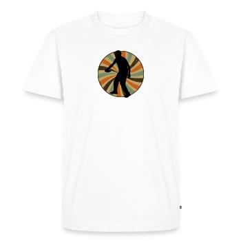 Frisbee Disc Golf - Men's Premium Organic T-Shirt - white - Front - Nico (187cm)