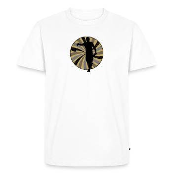 Disc Golf Player Disc Golf Disc - Men's Premium Organic T-Shirt - white - Front - Nico (187cm)