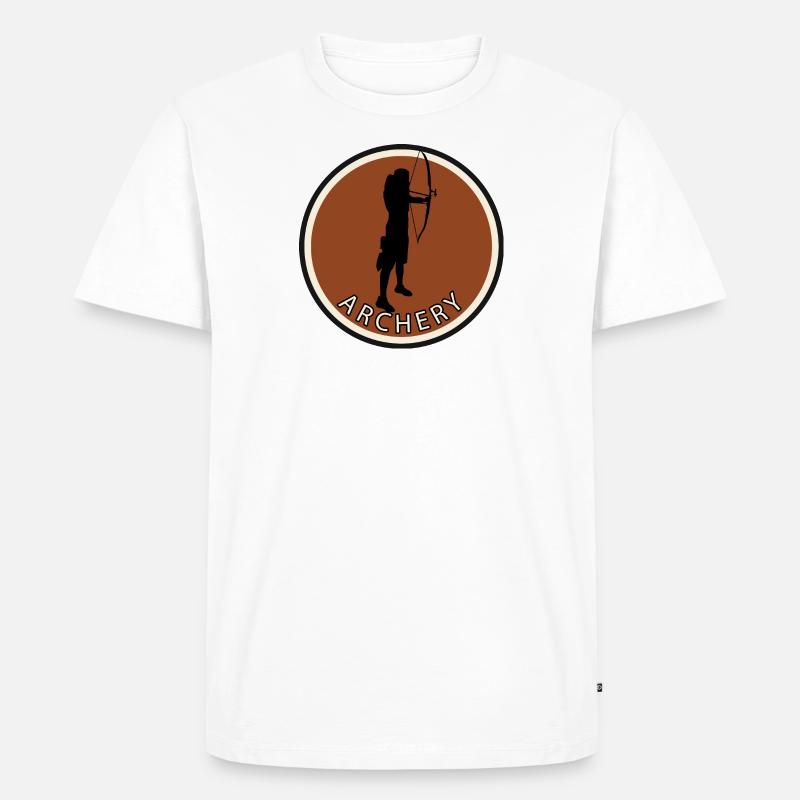 Bogen Langbogen - Männer Premium Bio T-Shirt - Weiß