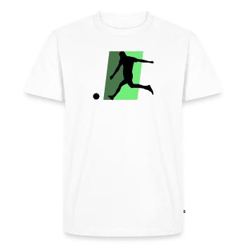 Sports de balle Sports de balle Futsal - T-shirt Premium bio Homme - blanc - Devant - Nico (187cm)