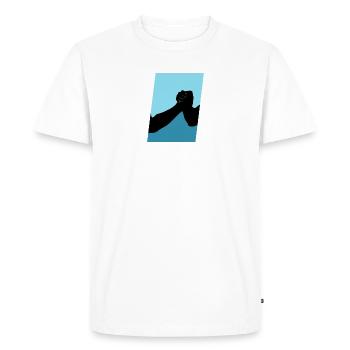 Bras de fer homme fort - T-shirt Premium bio Homme - blanc - Devant - Nico (187cm)