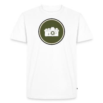 Image de l’appareil photo - T-shirt Premium bio Homme - blanc - Devant - Nico (187cm)