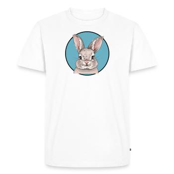 Dent de lapin Lapin - T-shirt Premium bio Homme - blanc - Devant - Nico (187cm)