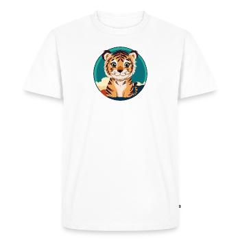 Chat domestique Tiger Cats - T-shirt Premium bio Homme - blanc - Devant - Nico (187cm)