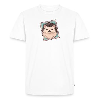 hérisson épineux - T-shirt Premium bio Homme - blanc - Devant - Nico (187cm)