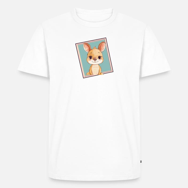 Kangaroo Beuteltier - Männer Premium Bio T-Shirt - Weiß