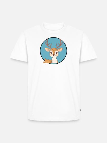 Hirsch Wald Waldbewohner - Männer Premium Bio T-Shirt - Weiß
