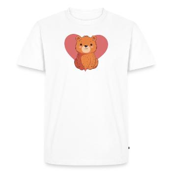 Baer Grizzli Ours brun - T-shirt Premium bio Homme - blanc - Devant - Nico (187cm)