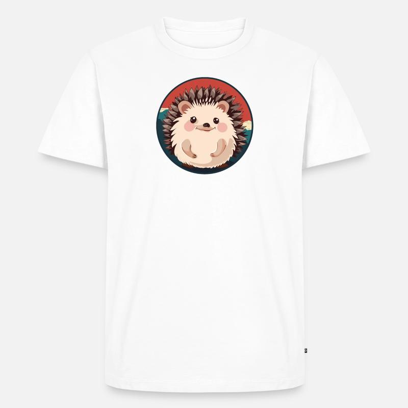 Igel Spitz - Männer Premium Bio T-Shirt - Weiß