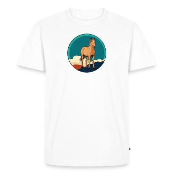 Poney Ferme Cheval Ross - T-shirt Premium bio Homme - blanc - Devant - Nico (187cm)