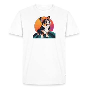 Chien Amoureux des chiens Sports canins - T-shirt Premium bio Homme - blanc - Devant - Nico (187cm)