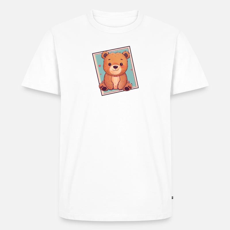 Baer Waldtier Bar - Männer Premium Bio T-Shirt - Weiß