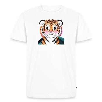 Tigre chat domestique léopard - T-shirt Premium bio Homme - blanc - Devant - Nico (187cm)