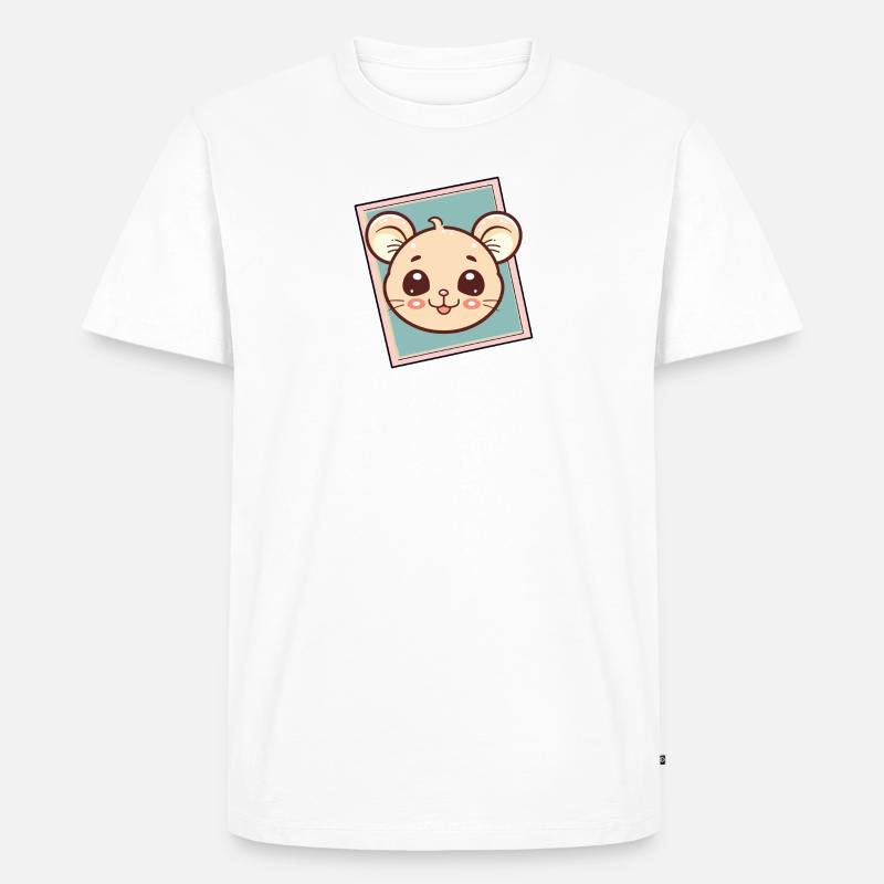 Maus Mäuse - Männer Premium Bio T-Shirt - Weiß
