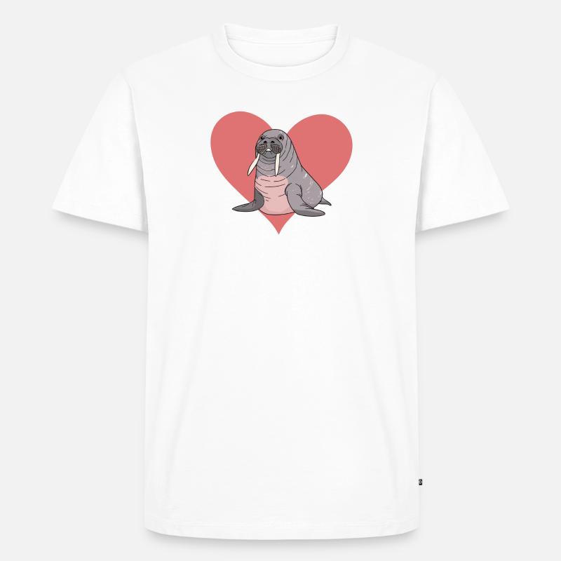 Walross Meerestier Seelöwe - Männer Premium Bio T-Shirt - Weiß