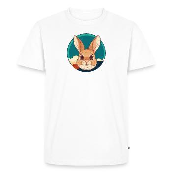 Dent de lapin Hoppel Bunny Bunny - T-shirt Premium bio Homme - blanc - Devant - Nico (187cm)