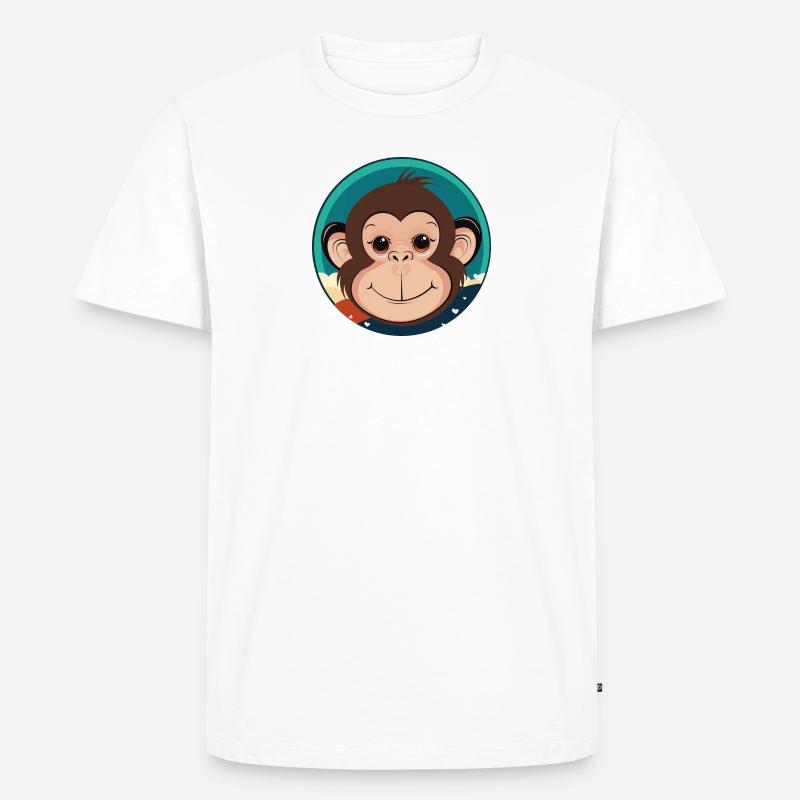 Affe Affengesicht - Männer Premium Bio T-Shirt - Weiß