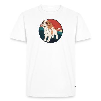 Chien Chiens Amoureux des chiens - T-shirt Premium bio Homme - blanc - Devant - Nico (187cm)