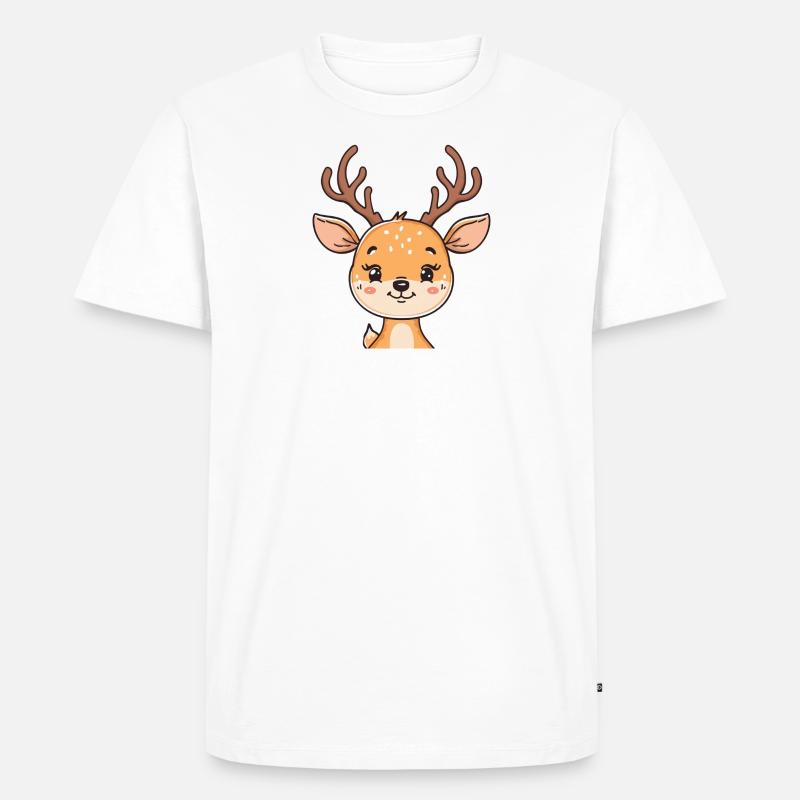 Hirsch Rehkitz Elch - Männer Premium Bio T-Shirt - Weiß