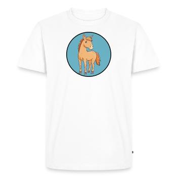 Cavalier Ross - T-shirt Premium bio Homme - blanc - Devant - Nico (187cm)