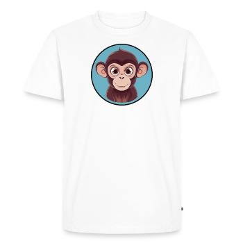 Singe Singe Visage Singe - T-shirt Premium bio Homme - blanc - Devant - Nico (187cm)
