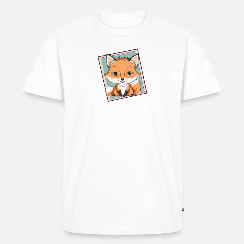 Fuchs Waldbewohner - Männer Premium Bio T-Shirt - Weiß