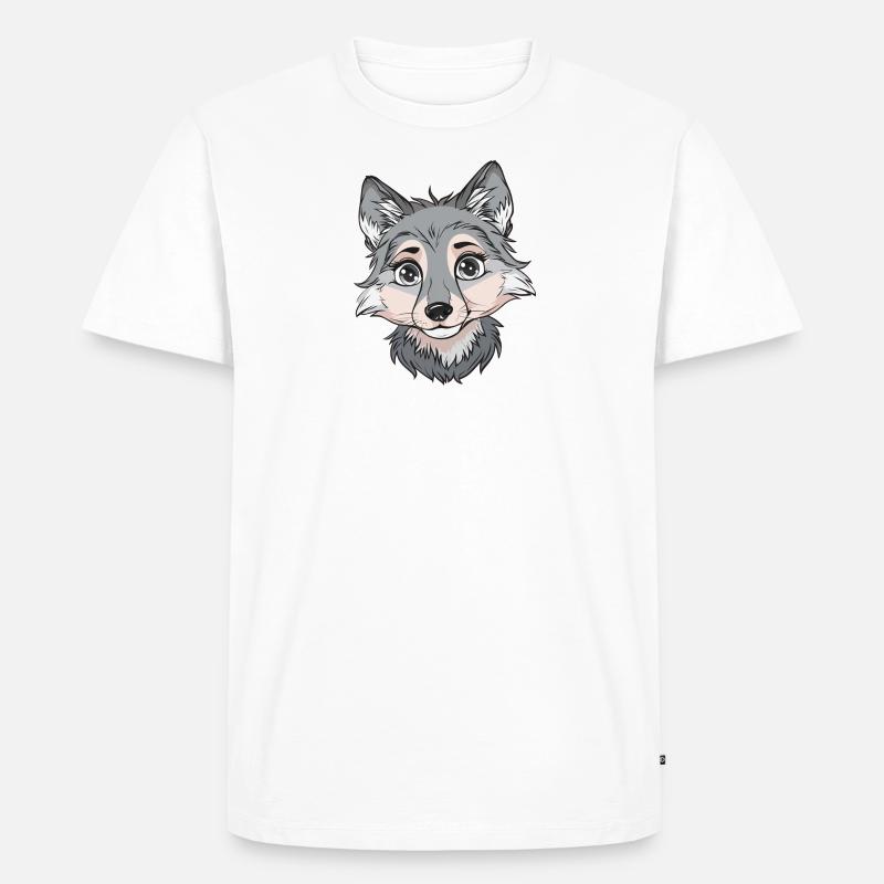 Wolf Werwolf Weisheit - Männer Premium Bio T-Shirt - Weiß