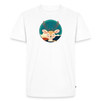 Bois de cerf Habitants de la forêt - T-shirt Premium bio Homme - blanc - Devant - Nico (187cm)