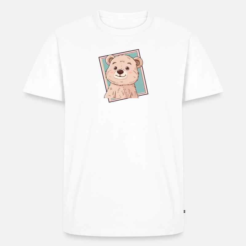 Baer Waldtier Eisbär - Männer Premium Bio T-Shirt - Weiß