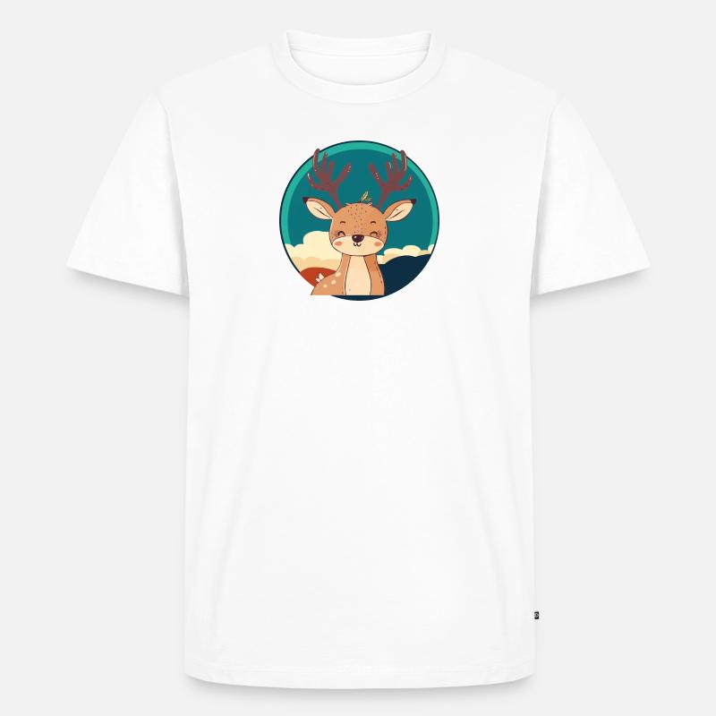 Hirschgeweih Hirschjagd - Männer Premium Bio T-Shirt - Weiß