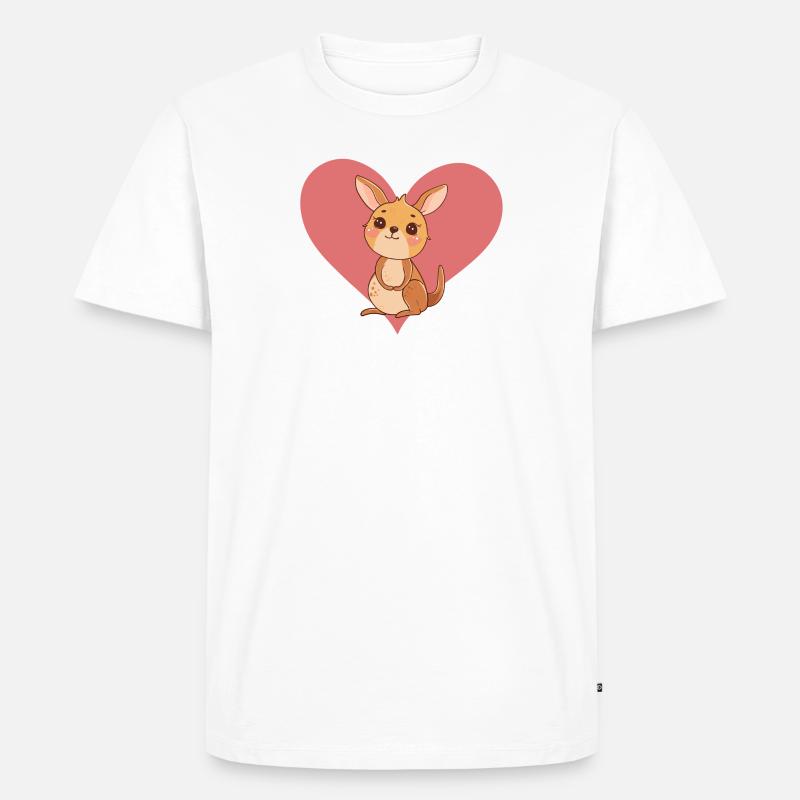 Kangaroo Aussie Beuteltier - Männer Premium Bio T-Shirt - Weiß
