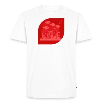 Tête de poisson d’aquarium - T-shirt Premium bio Homme - blanc - Devant - Nico (187cm)