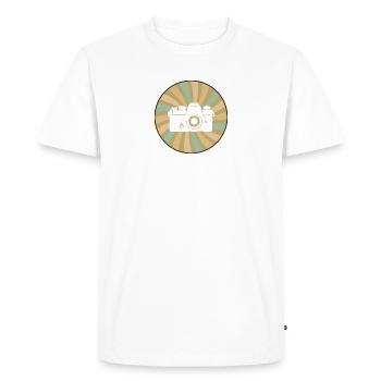 Photographie Objectif de photographie - T-shirt Premium bio Homme - blanc - Devant - Nico (187cm)