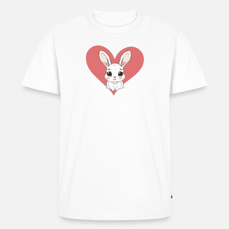 Hasenzahn Hase - Männer Premium Bio T-Shirt - Weiß