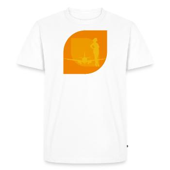 Agent de bord Trafic aérien - T-shirt Premium bio Homme - blanc - Devant - Nico (187cm)