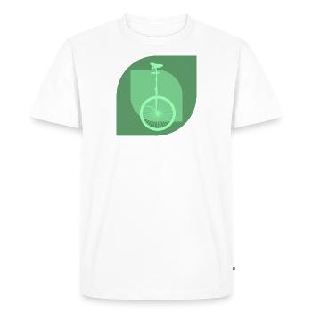 Monocycle à roues hautes - T-shirt Premium bio Homme - blanc - Devant - Nico (187cm)
