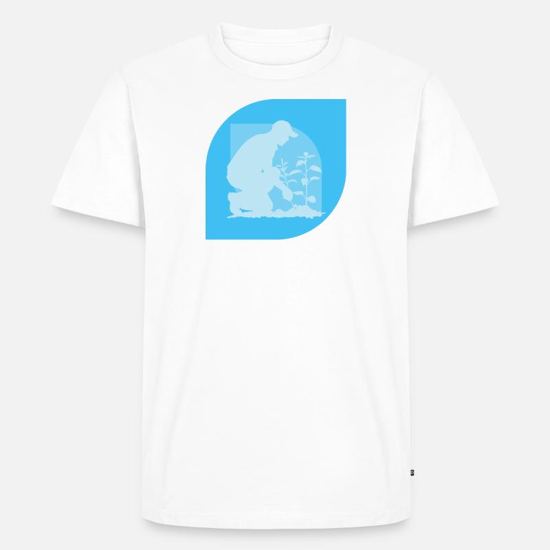 Gartenarbeit Blume Gärtner - Männer Premium Bio T-Shirt - Weiß