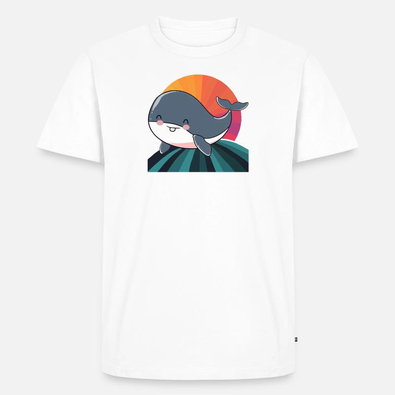 Wal Wale - Männer Premium Bio T-Shirt - Weiß