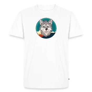 Wolves Werewolf Full Moon - Men's Premium Organic T-Shirt - white - Front - Nico (187cm)