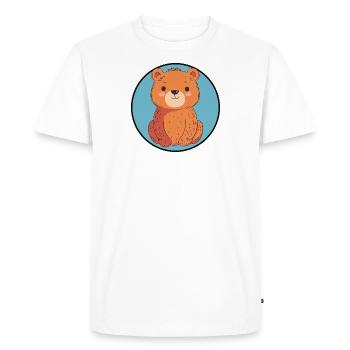 Baer Brown Bear Grizzli - T-shirt Premium bio Homme - blanc - Devant - Nico (187cm)