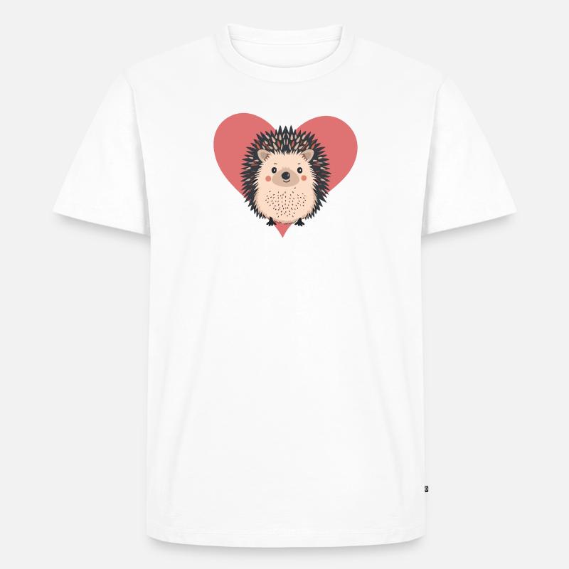 Igel Dornig Herbst - Männer Premium Bio T-Shirt - Weiß