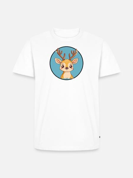 Hirschgeweih Elch Hirschjagd - Männer Premium Bio T-Shirt - Weiß