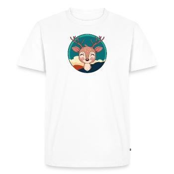 Cerf Cerf Bois Habitants de la forêt - T-shirt Premium bio Homme - blanc - Devant - Nico (187cm)