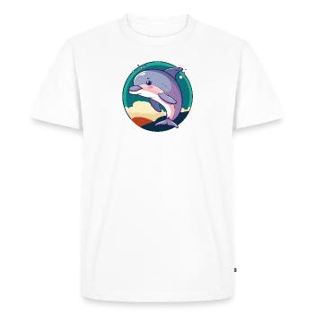 Dolphin Dolphins - Men's Premium Organic T-Shirt - white - Front - Nico (187cm)