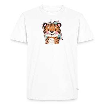 Chat tigre chat sauvage - T-shirt Premium bio Homme - blanc - Devant - Nico (187cm)