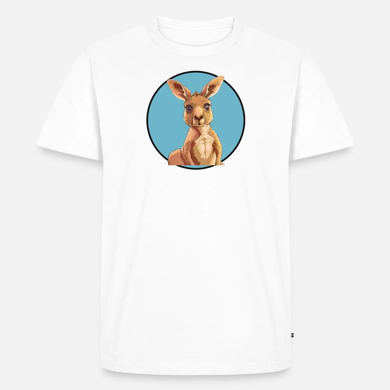 Kaenguru Beuteltier Kangaroo - Männer Premium Bio T-Shirt - Weiß