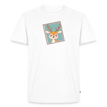 Deer Antlers Deer - Men's Premium Organic T-Shirt - white - Front - Nico (187cm)