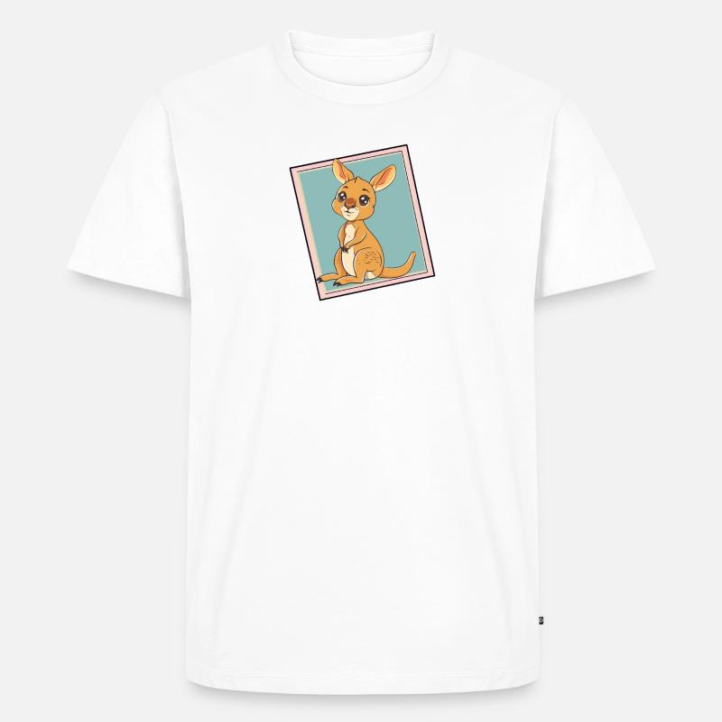 Kaenguru Aussie - Männer Premium Bio T-Shirt - Weiß