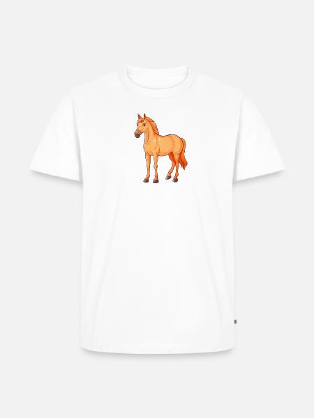 Pferde Hufe Ponyhof - Männer Premium Bio T-Shirt - Weiß